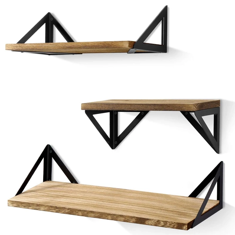 

Floating Shelves Wall Mounted, Rustic Wood Wall Shelves Set of 3 for Bedroom, Bathroom, Living Room, Kitchen
