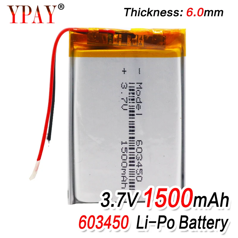 

1/2/4 Pieces 3.7V Lithium Ion Polymer 603450 1200mAh Battery Replacement 3.7 Volt Rechargeable Lipo Li-polymer Cells Bateria