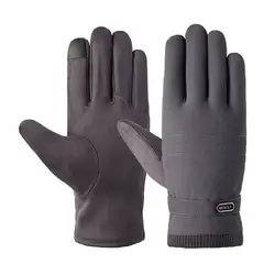 Зимние тканевые перчатки черные мужские с сенсорным экраном противоскользящие ветроустойчивые теплые перчатки теплые мотоциклетные