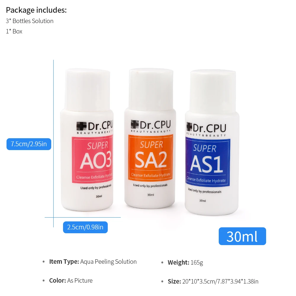 30ml Aqua Peeling Solution Concentrated liquid Acid Skin Peel For Acne,Wrinkles, Melasma Use Hydra Dermabrasion Facial Skin Care