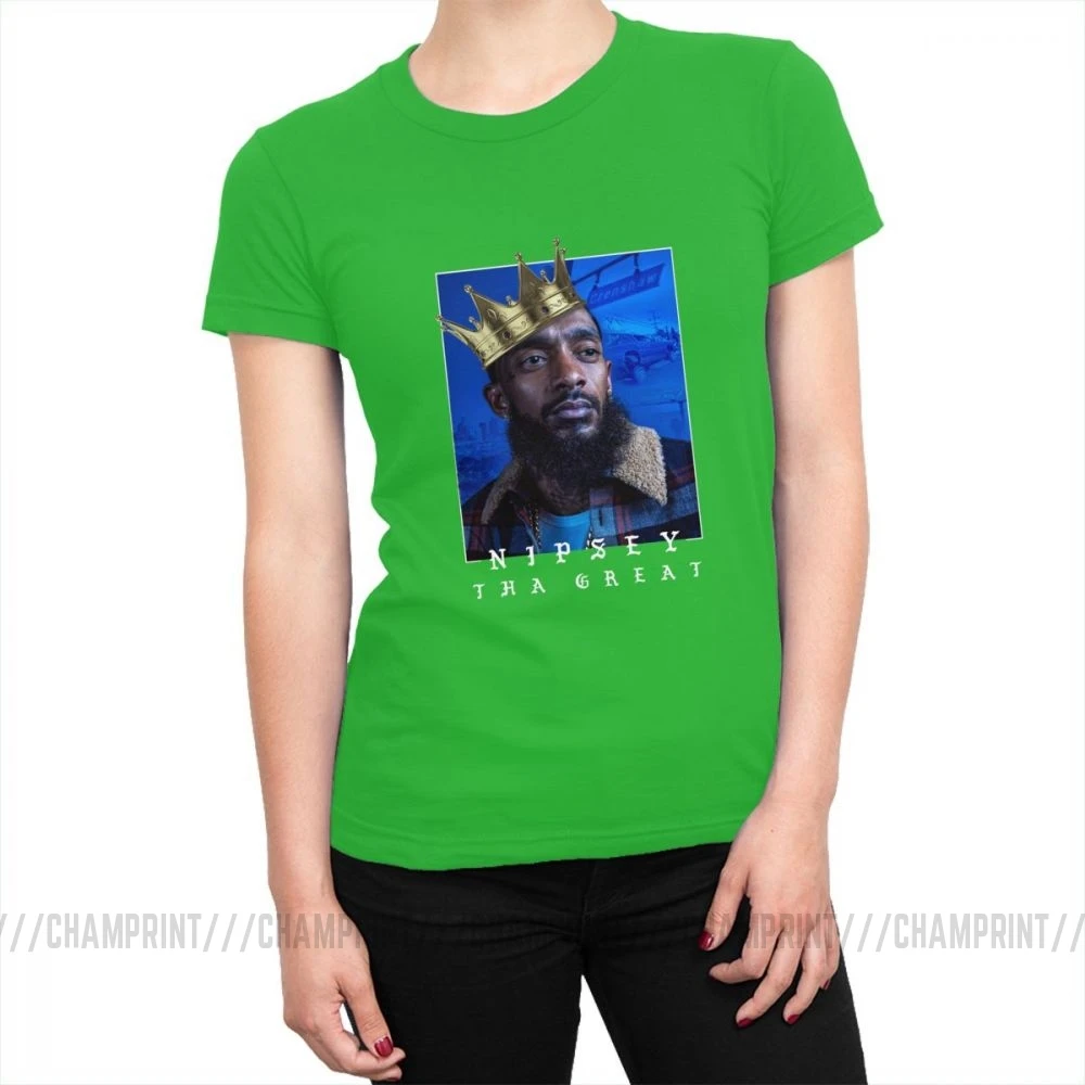 RIP Nipsey Hussle Рест в мире Футболка женская Гранж рок хип-хоп Футболка Harajuku футболка Топы Классическая хлопковая женская одежда - Цвет: Зеленый