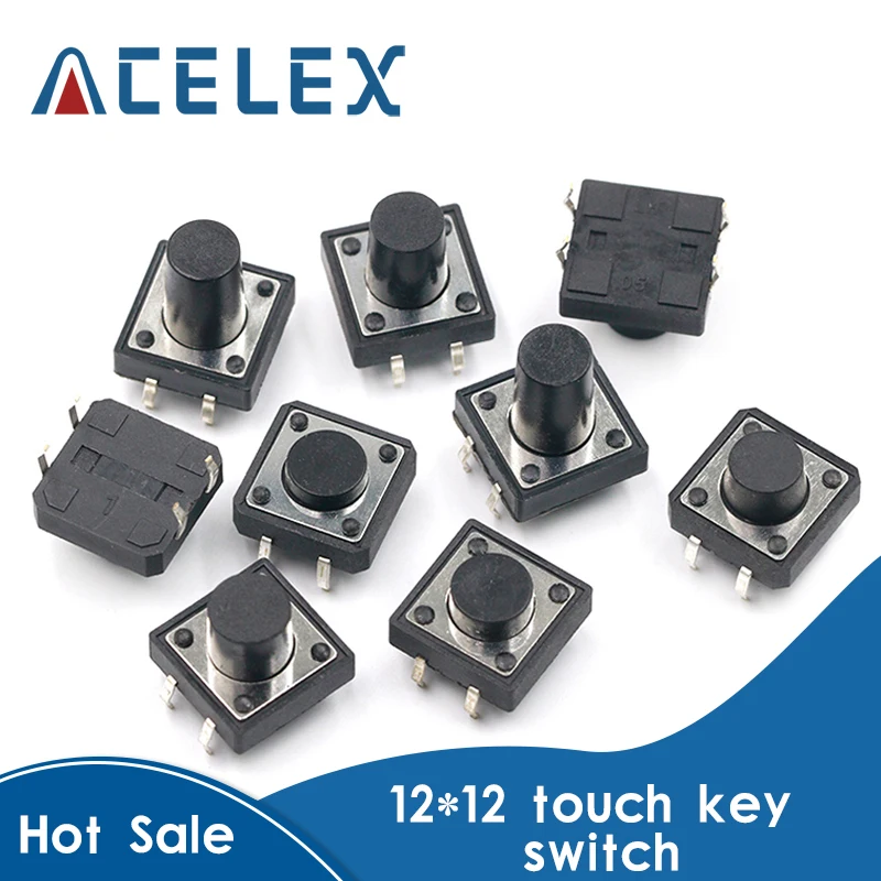 20PC 12x12mm Panel PCB Momentary Switch 4pin 12x12x4.3/5/6/7.3 9MM 12