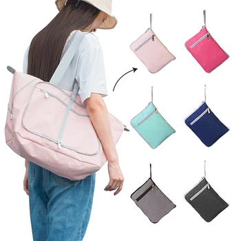 

Women´s Bag Casual Large Foldable Totes Solid Zipper Reusable Shopping Bag Shoulder Bag Fashion High Capacity 2020