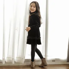 Осеннее платье для девочек; детское однотонное платье; детский топ с изображением серебристой лисы; кружевное платье с оборками для малышей; мягкое удобное милое платье для подростков