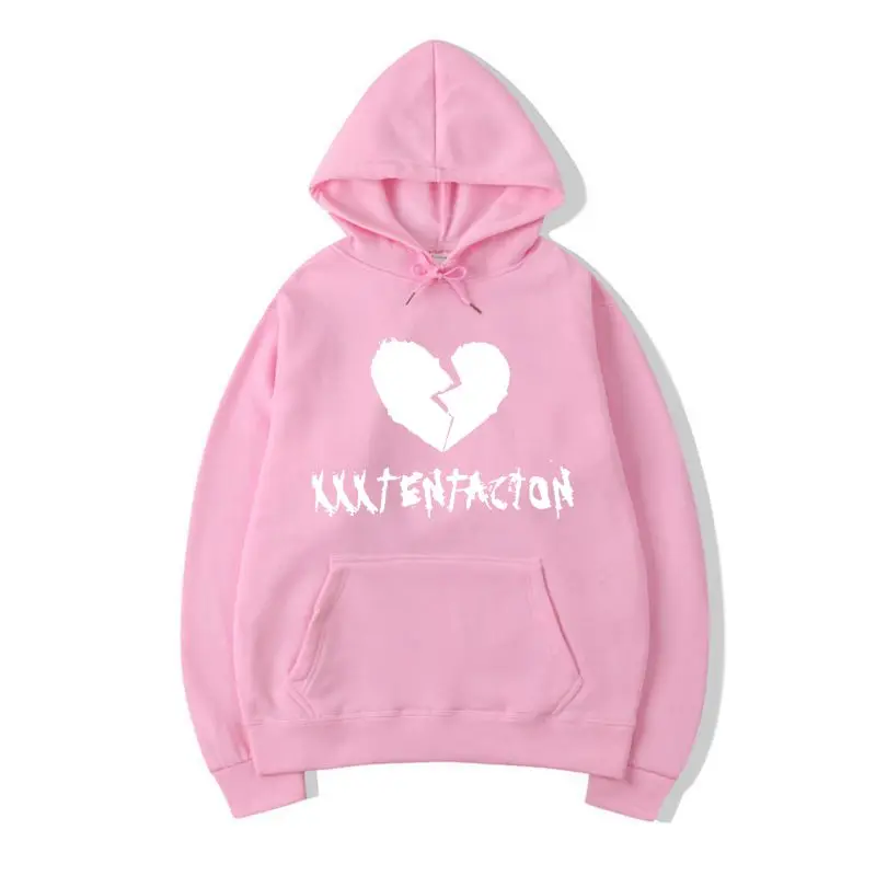 pink Хип хоп XXX Tentacion толстовки мужские, толстовки пуловер с капюшоном повседневные женские Homme Harajuku модные толстовки мужские с длинным рукавом - Цвет: pink