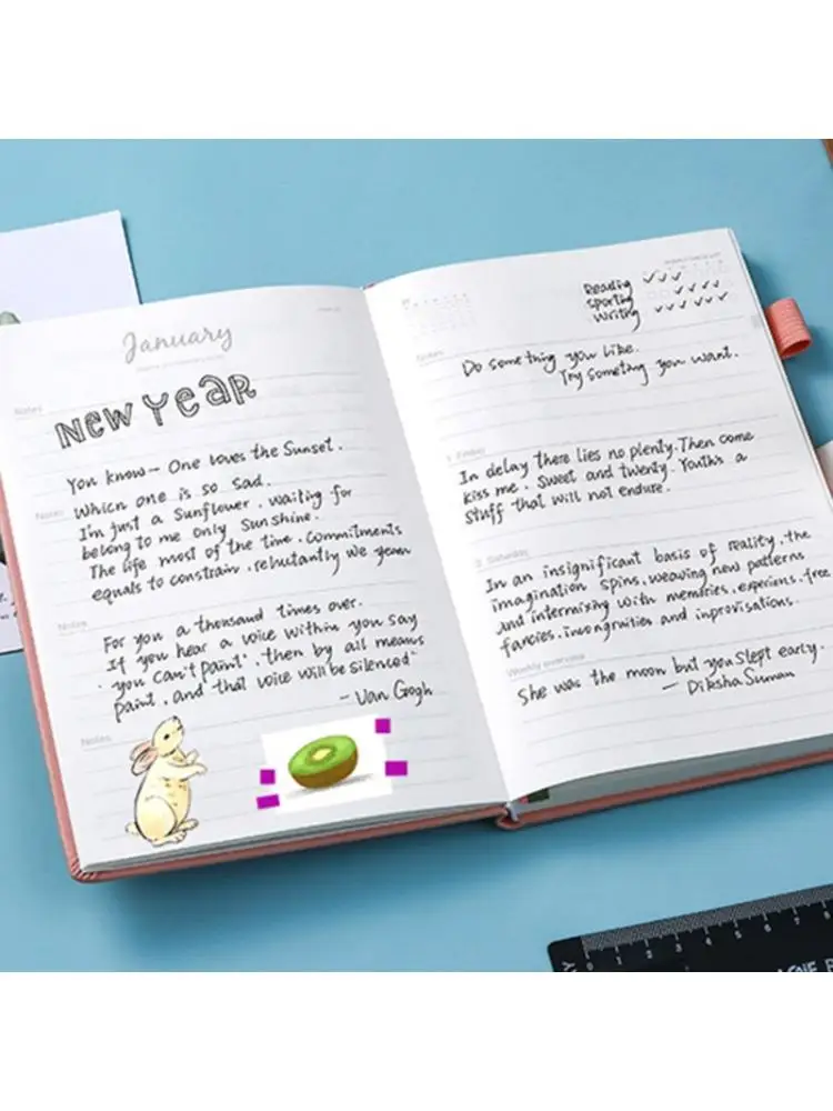 

A5 Notebook Notepad with Pen Set Leather Weekly Monthly Planner Diary Journal