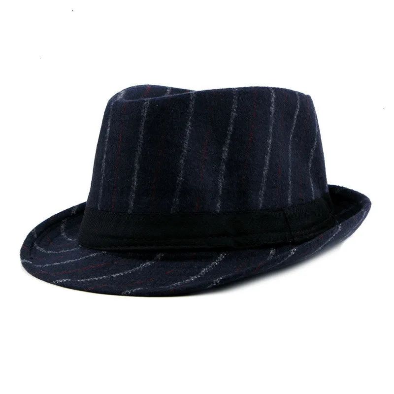 Британский стиль Fedoras узор мужской джаз шляпа полосатый Bowler шляпы для мужчин британский стиль Sir's Hat