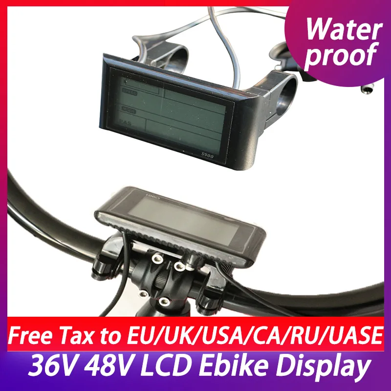 Varadyle Display LCD-S900 per Bicicletta Elettrica 36V 48V Pannello di Controllo Ligent per Bici Elettrica SM con Accessori per Prese di Luce 