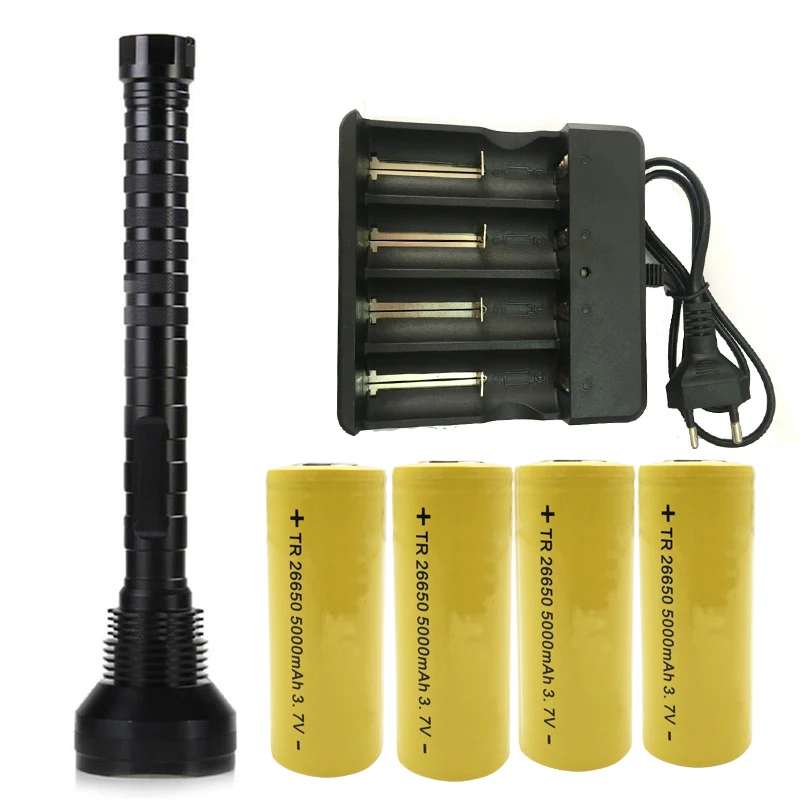 

FX-DZ50310 The most Powerful 28 chips XML T6 Aluminum Waterproof LED Flashlight Torch Power by 4pcs 18650 or 26650 Batteries