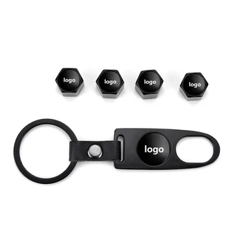 

5Pc/Lot Car Tire Valve Dust Caps Valve Black Keychain Caps Design Customization For BMW Audi VW Ford Toyota Dropshipping