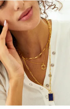 

2020 New Natural Lapis Lazuli Square Pendant S925 Sterling Silver Necklace Gifts For Women Fashion Simple Style Light Luxury