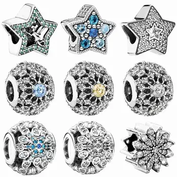 

Multicolor Snowflake Cinderella's Wish Bright Wishing Tinker Bell Star Beads Fit Bracelet 925 Sterling Silver Charm