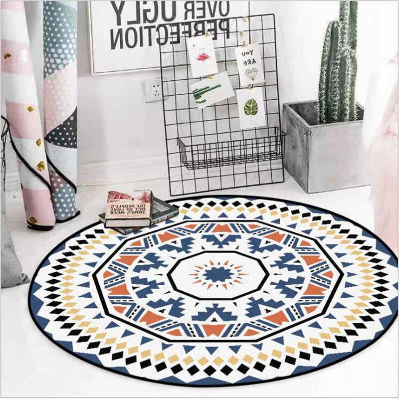 AOVOLL коврики для гостиной, круглый ковер, полиэстер, скандинавский стиль, белый геометрический Коврик, аксессуары для гостиной