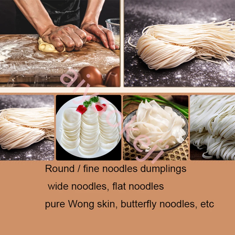 Electric Dough Roller Stainless Steel Dough Sheeter Noodle Pasta Multi-function Spaghetti Dumplings Noodle Pressing Machine