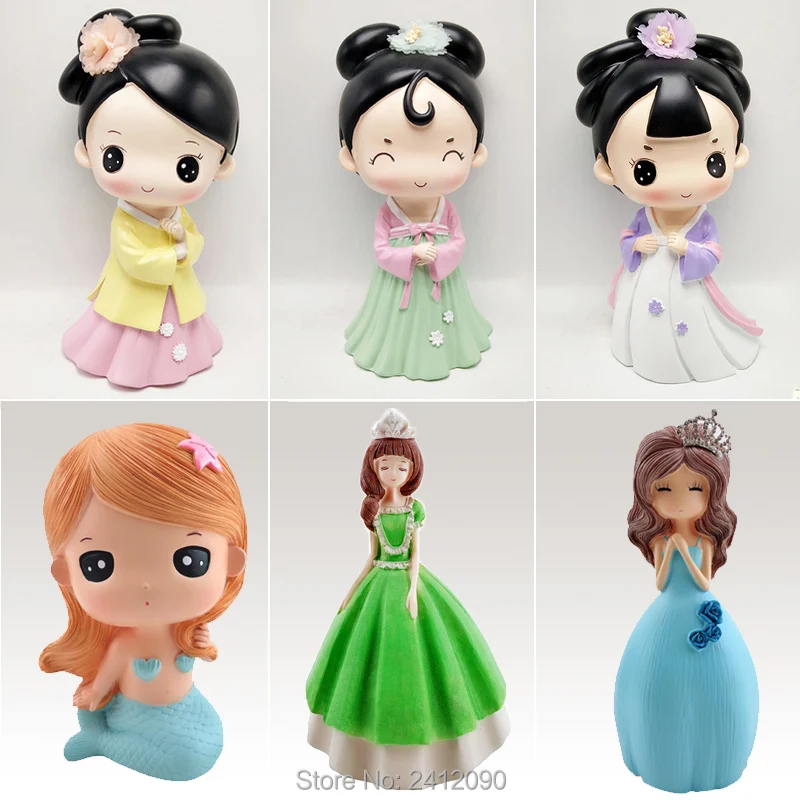 Hanfu девушка аниме Принцесса формы силиконовые для гипса DIY Гипсовая фигурка куклы