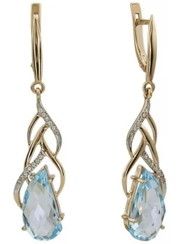 

Aloris earrings with Topaz and cubic zirconia in red gold