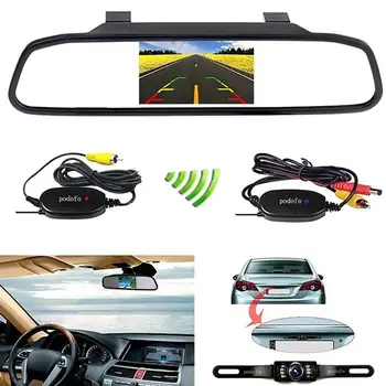 

Wireless dash cam Reverse HD Car Night Vision Parking Camera Rearview Mirror Monitor Kit камера заднего вида зеркало car camera
