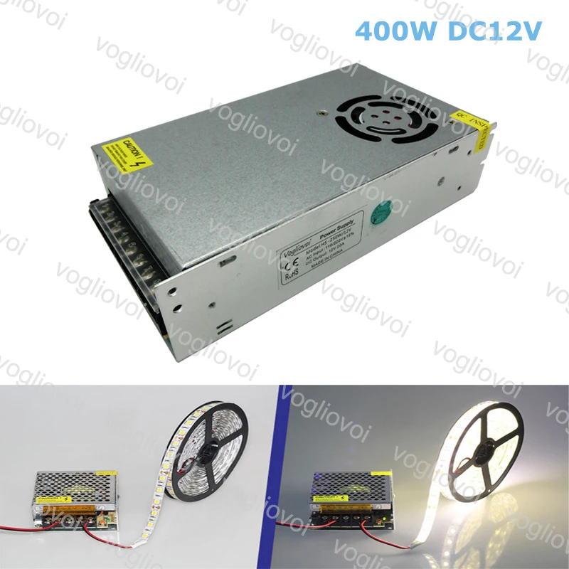 Vogliovoi Трансформаторы освещения 110 В 220 в DC 12 33A CCTV адаптер питания для светодиодной