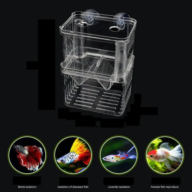 Aquarium Breeder Box Breeding Incubator Small Fish Hatchery Acrylic Divider for Shrimp Clownfish Aggressive Fish Injured fish breeding box