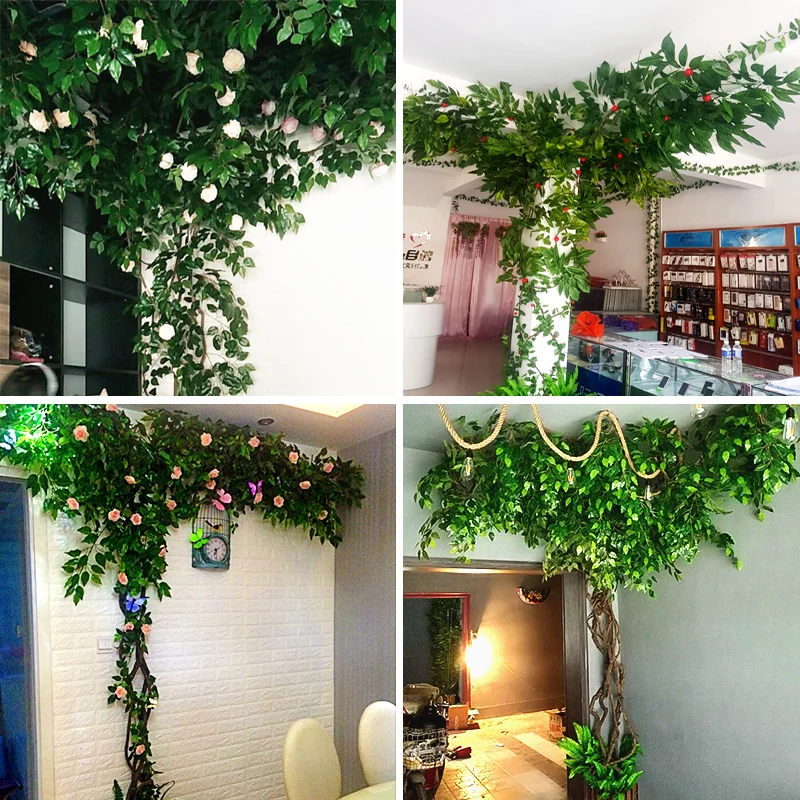 JAROWN Artificial Plant Real Touch Leaves Eucalyptus Leaves Ginkgo Leaves Maple Leaf Fake Branches Wedding DIY Decoration Home Decoration (4)