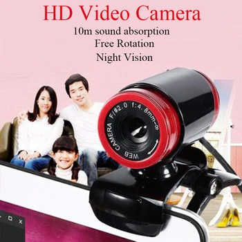 

480p HD Camera With Built-In 10 M Sound-Absorbing Microphone For Live Video Conference Of Online Class 360 Degree Rotation