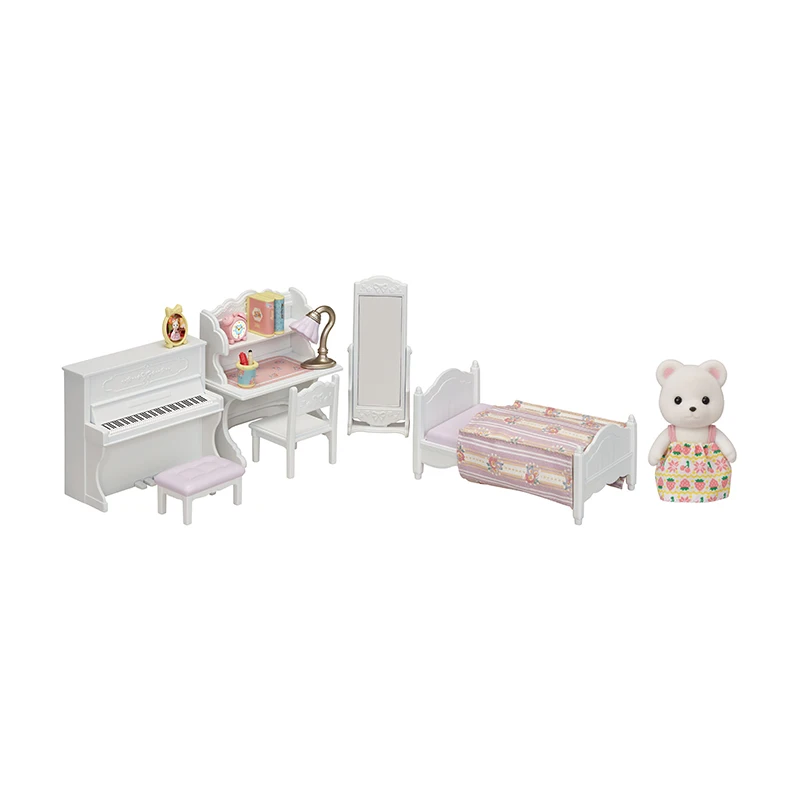 Sylvanian Families Dollhouse Furniture Accessories Kids Bedroom Set w/1 Figure New 5377