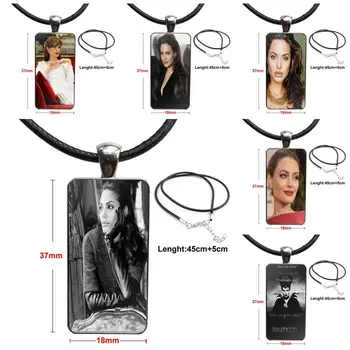 

Beauty Maleficent Angelina Jolie Necklace Fashion Long Chain With Rectangle Necklace Jewelry For Girls Gifts