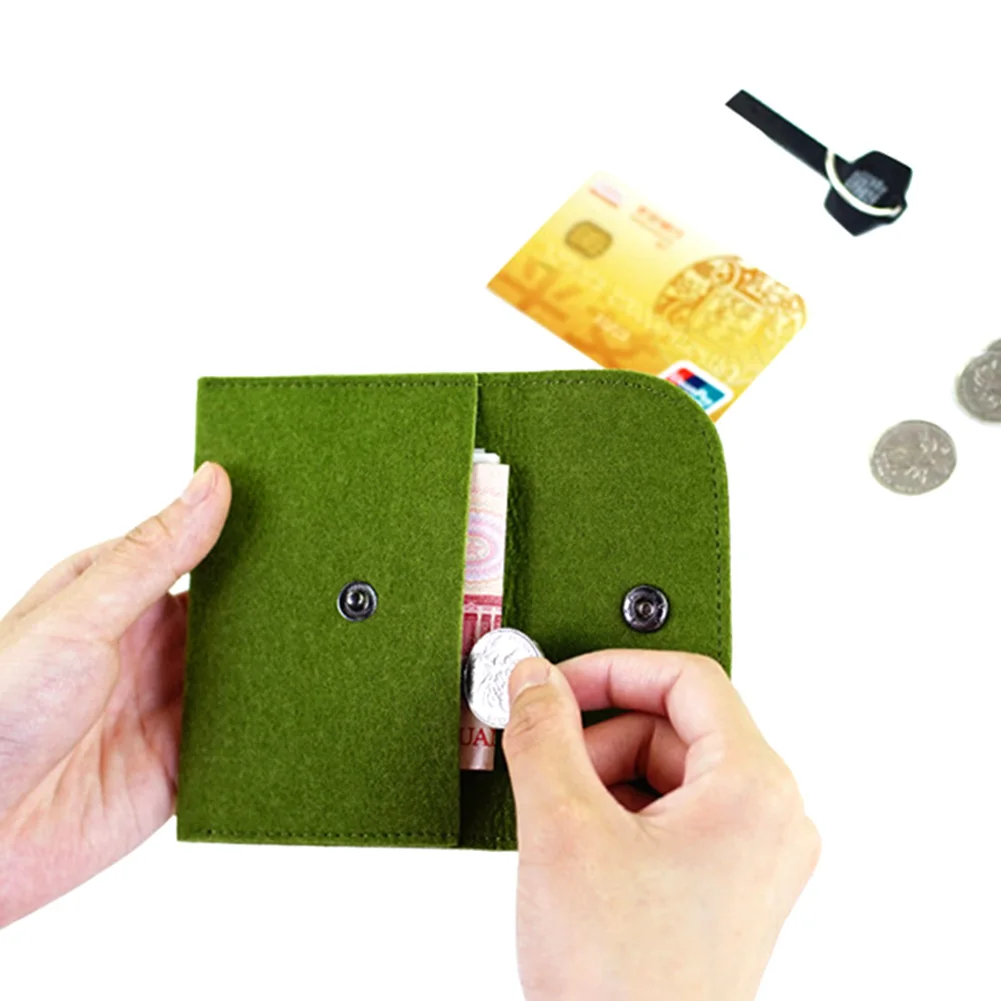 

1PC Thin Wallet Solid Square Felt Mini Coin Purse Small Bag Mini Wallet Girls Children Change Purse Bag Coin Pouch Porte monnaie