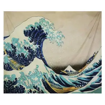 

Polyester Wall Hanging Carpet Fashionable Wave Pattern Tapestry Practical Yoga Mat Beach Picnic Pad for Indoor and Outdoor