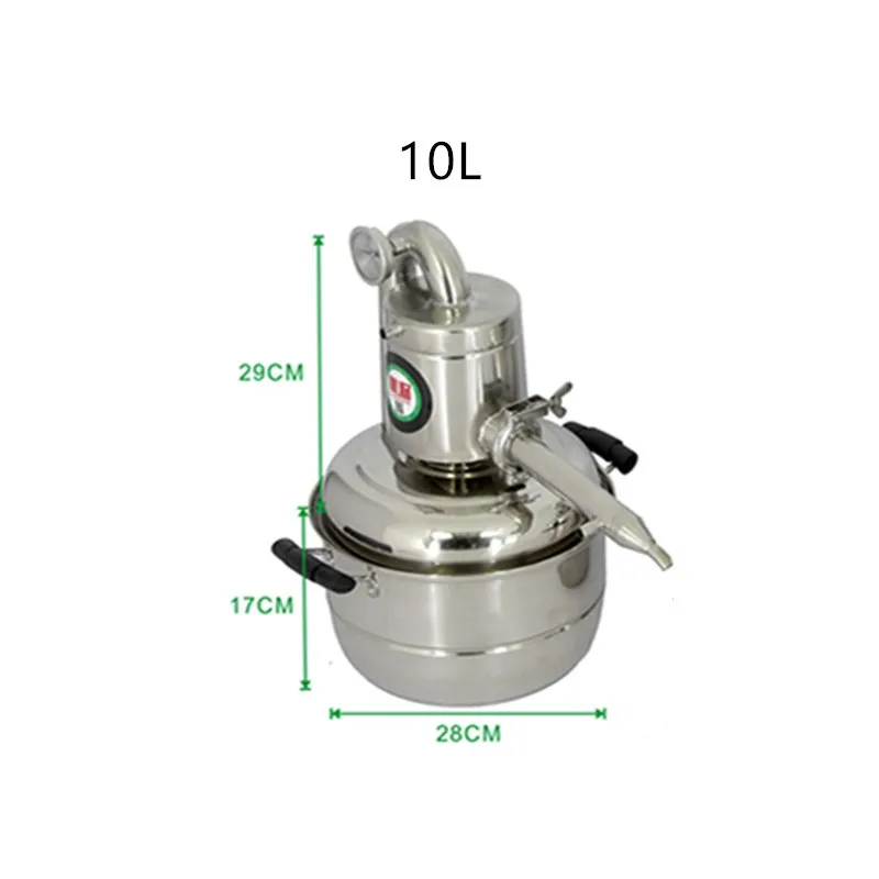Stainless Steel Distiller Alcohol Distiller Moonshine Stainless Steel 10L Home Use Still Brewing Winemaking Make Wine Brewing Equipment
