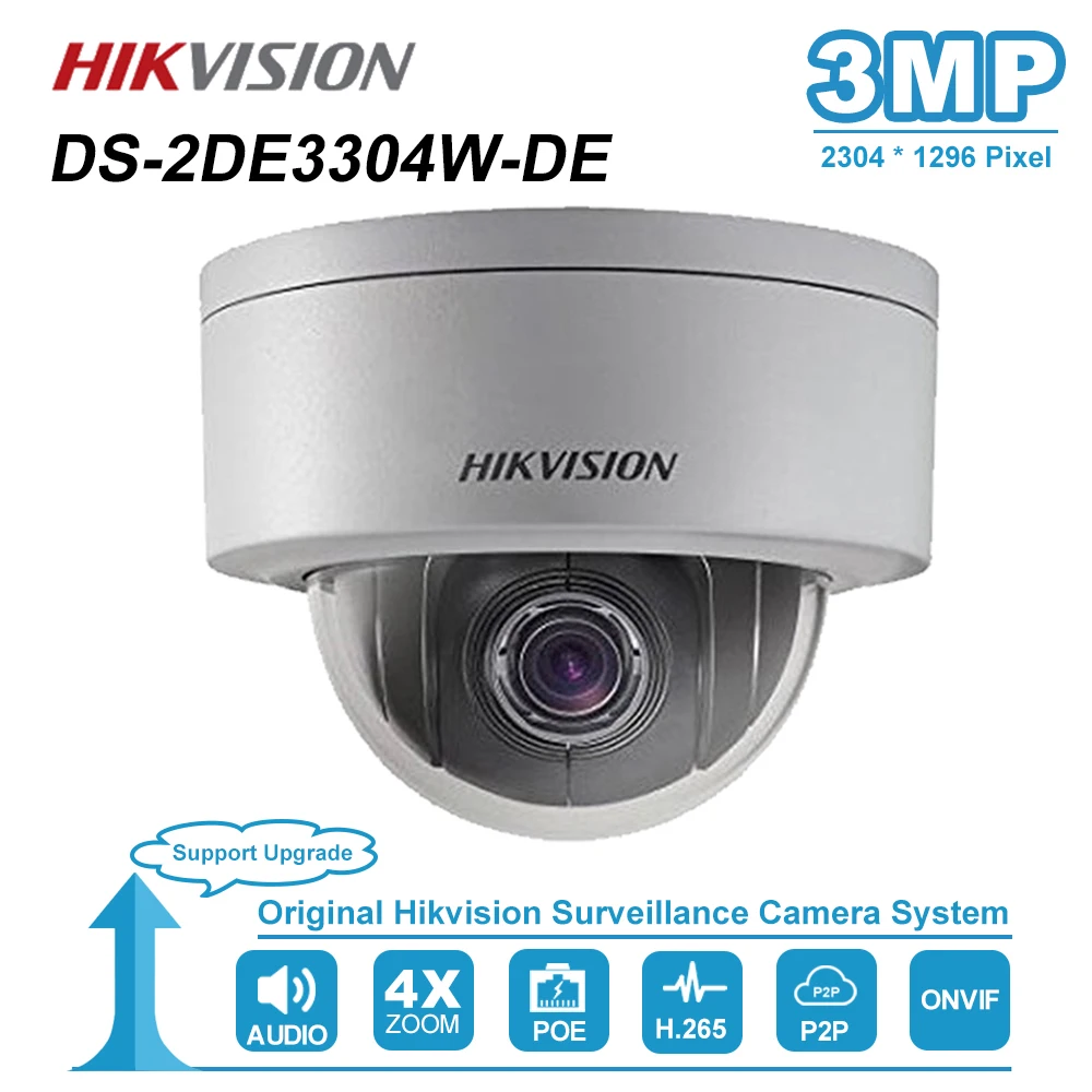 Hikvision 3MP мини Купол PTZ ip камера 4X зум 2 8 12 мм аудио слот для sd карты PoE Onvif наружный DS