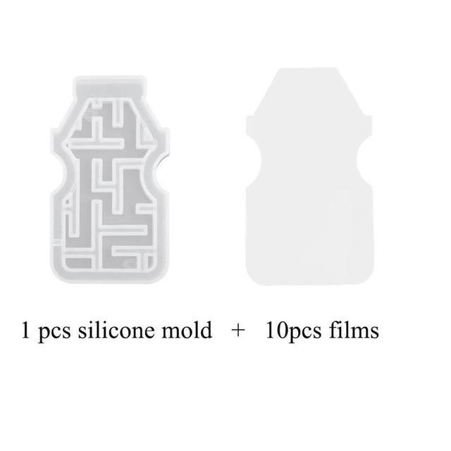 Maze Silicone Mold Shaker Molds Milk Bottle Heart Shape UV Epoxy Resin Mold Heart Keychain Pendant Craft Jewelry Tools