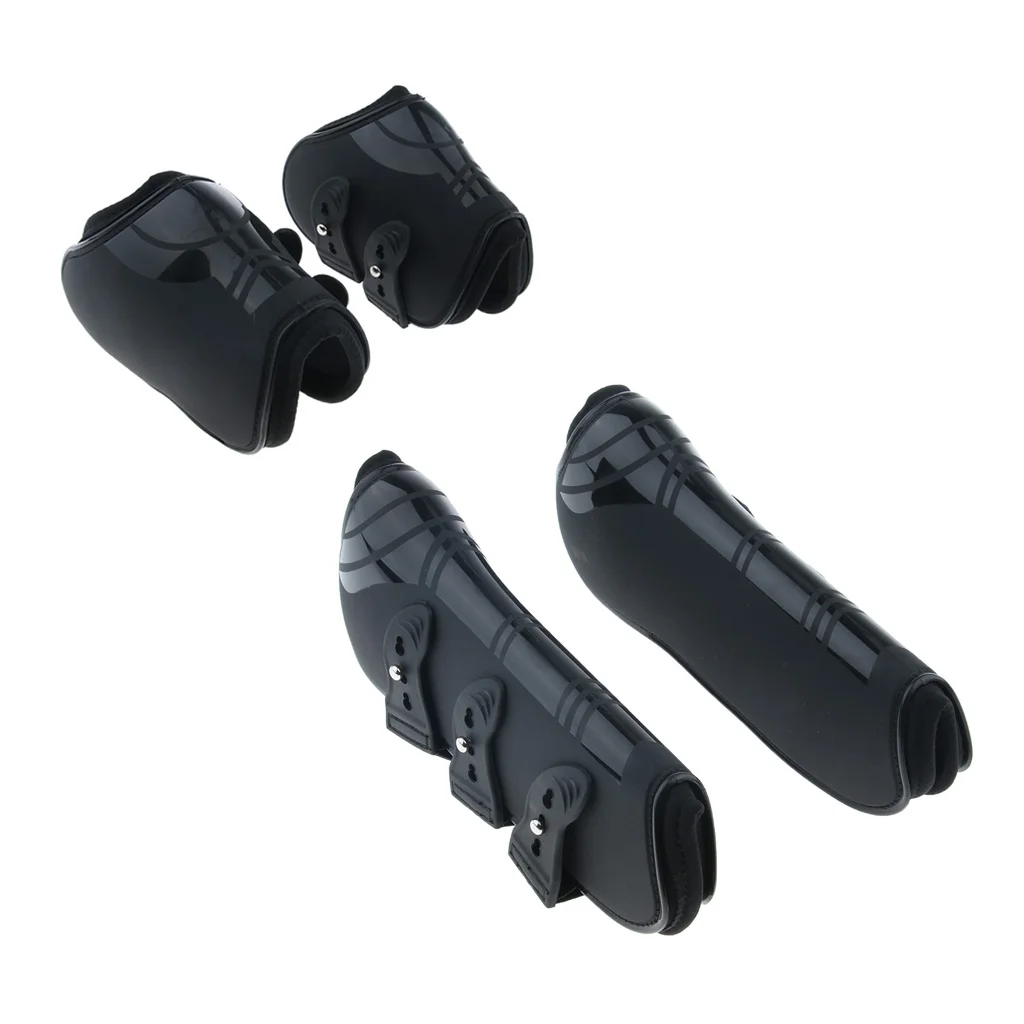 2 Pair Horse Leg Boots Hind Front Leg Tendon Protect Wraps Equestrian Wear