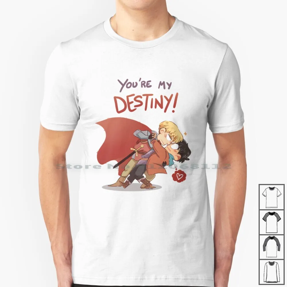 You You My Destiny _ Merlin T Shirt 100% Cotone Mercano Merlin Merlin Artlin Pendragon Emrys Destiny Arlin Bradley James