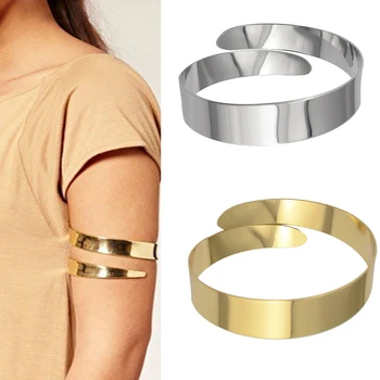 

Upper Arm Bracelet Adjustable Bangles Women Men Gold Silver Color Alloy Arm Cuff Armlet Armband Bracelet Punk Fashion Jewelry