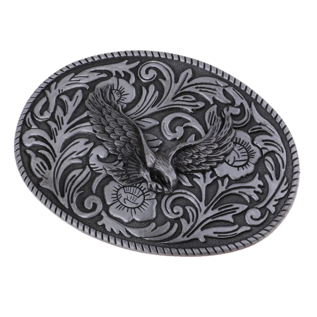 Men Vintage Zinc Alloy Hawk American Western Cowboy Cowgirl Soaring Eagle Belt Buckle