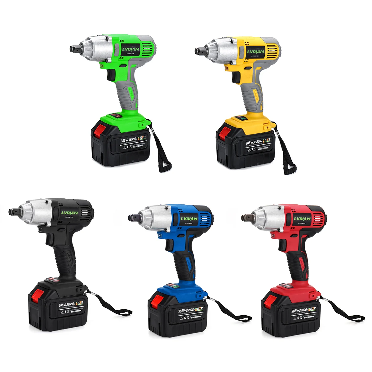 

doersupp Cordless Electric 1/2" Impact Brushless Wrench Driver Hand Drill 38800mah 388VF Waterproof with LED Working Light