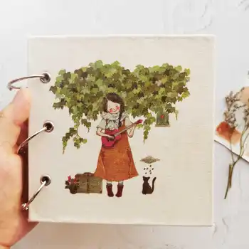 

Handmade 13x13cm watercolor sketchbook hand book 300g watercolor paper loose-leaf drawing sketch portable travel art supplies