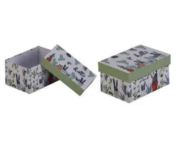 

Bosphorus Storage Box, Italian Design, Cactus Pattern, Rectangle Medium Size