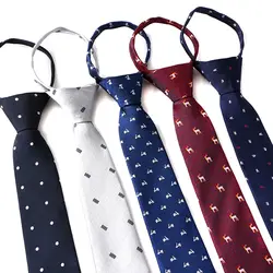 Новый роскошный атласный мужской галстук на молнии 6,5 см корейский принт банкетное платье Модный повседневный галстук