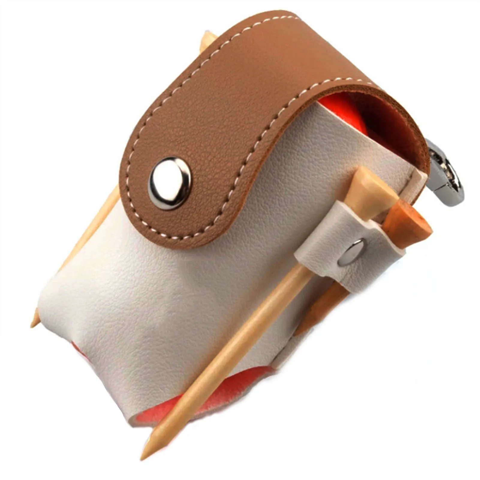 

Golf Ball Leather Pouch Golf Ball PU Pocket Ball Holder Storage Bag With Clip Golf Ball Bag Accessory For Carrying Golf Balls