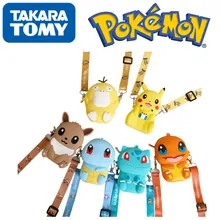 Pokemon anime figuras de ação pikachu eevee silicone kawaii moda ombro saco ponto meticuloso bonito crianças brinquedos presente