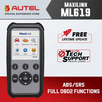 

AUTEL MaxiLink ML619 OBD Diagnostic Tool OBD2 Diagnostic Scanner Automotive Tools OBDII Auto Code Reader PK creader 6011 ABS ARS