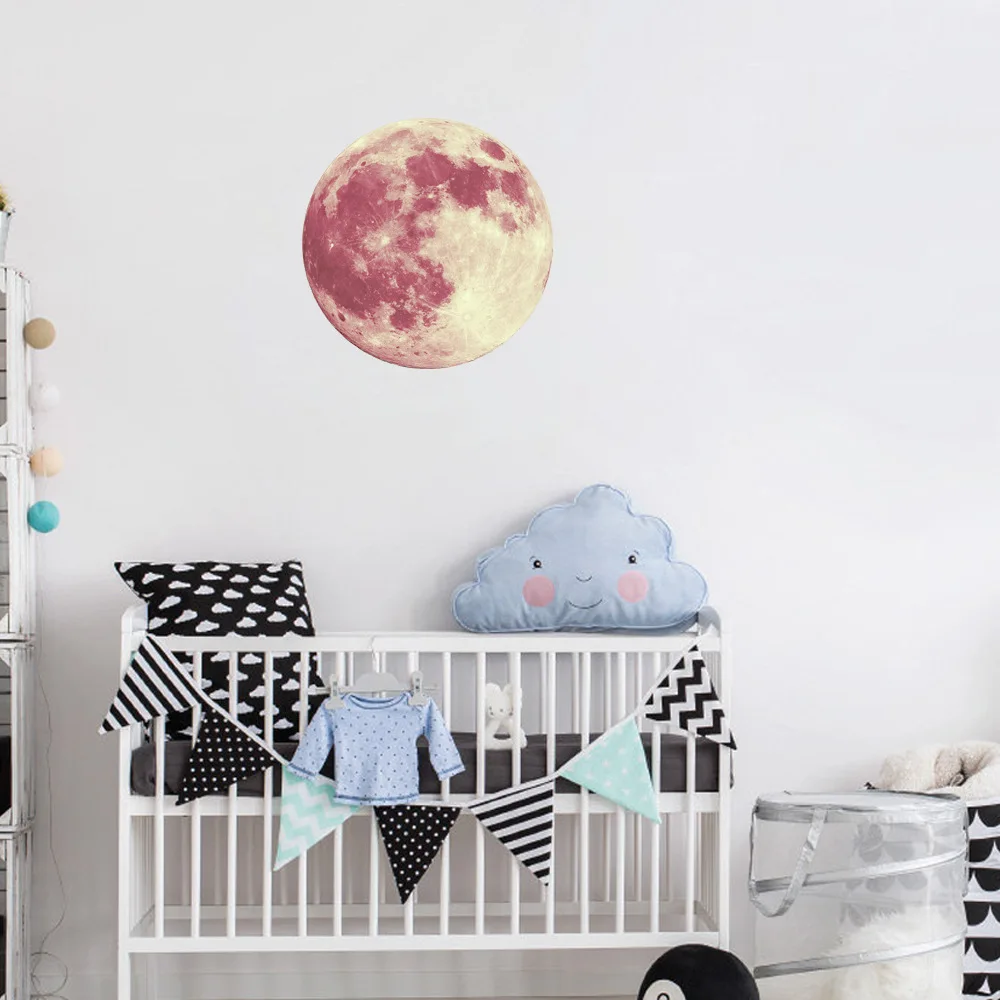 Funlife 30 см блестящие наклейки с Луной Детская комната украшения ночник Луна земля наклейки на стену FL1093