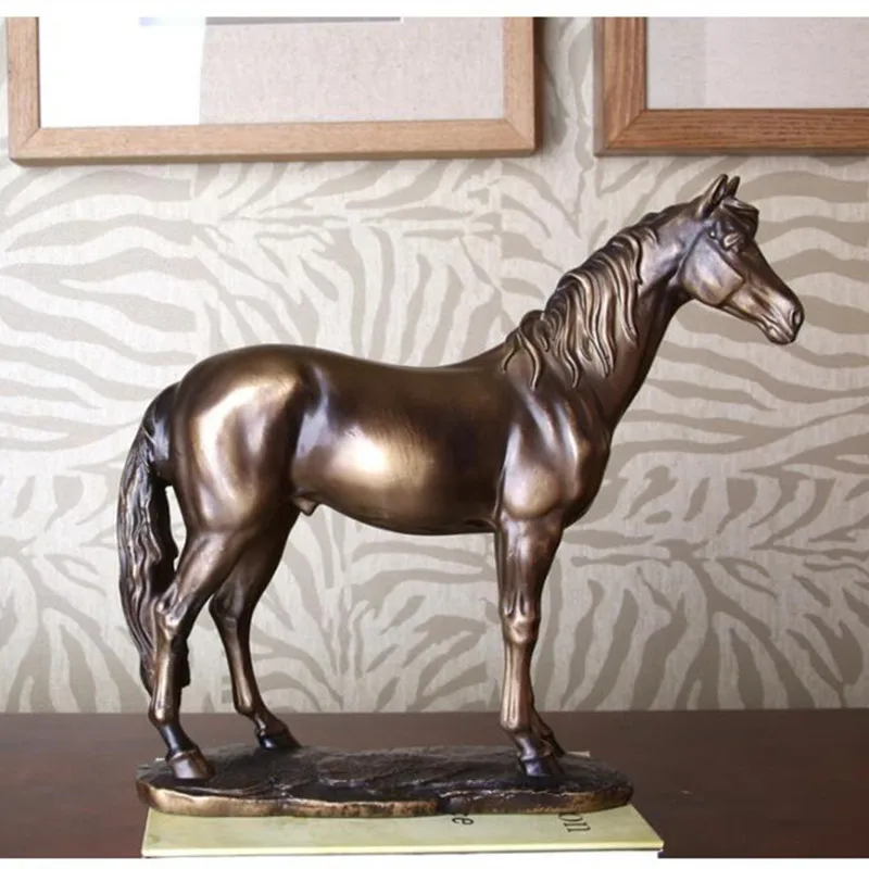 Современная креативная скульптура лошади в американском стиле, статуя животного, статуя лошади из смолы, украшения для гостиной, для дома R3824
