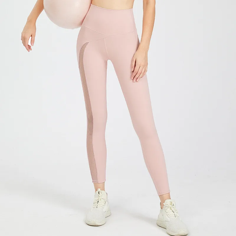 Side Net Stitching Yoga Pants Women 