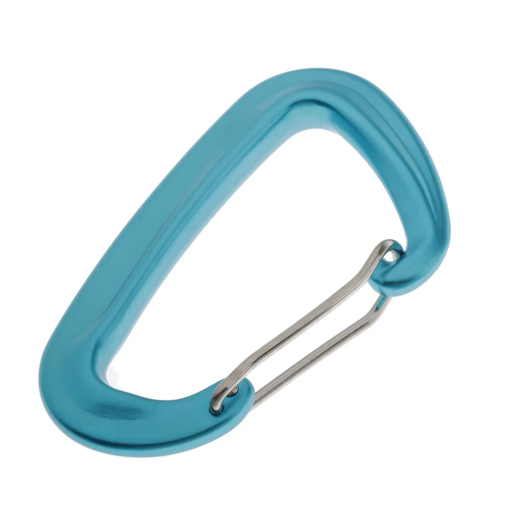 Aluminum D Shape 12 KN (2697 Lbs) Small, Strong and Light Carabiner Clip with Wire Gate for Hammock Hiking and Outdoor