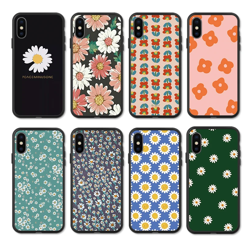 Daisy Chrysanthemum Marguerite Silicone Case For iphone 11 PRO X XS Max XR 7 8 6 6s Plus Flower Cover Floral funda para TPU capa | Мобильные