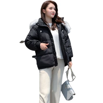 

2019 Loose Bread Hat Imitation Collar Sweet Parka Dames Jassen Winter Coat Women Manteau Femme Hiver Plus Size Coats