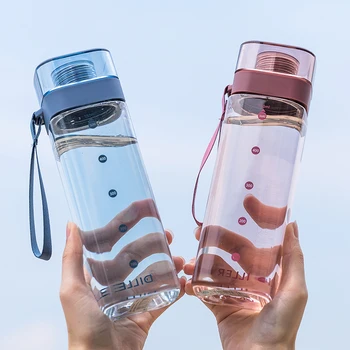 

Creative Personality Square Water Cup Colorful Plastic Fashion Creative Water Bottles Simple Portable Water Bottle Scale FF70P